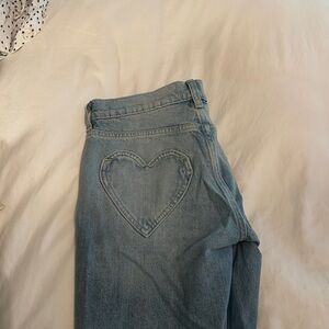 Reformation Light Blue Heart Detail Jeans